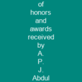 List of honors and awards received by A. P. J. Abdul Kalam