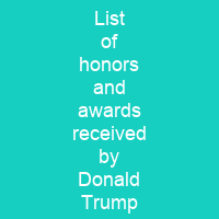 List of honors and awards received by Donald Trump