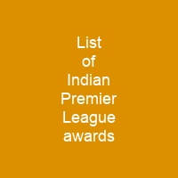 List of Indian Premier League awards