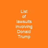 List of lawsuits involving Donald Trump