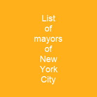 List of mayors of New York City