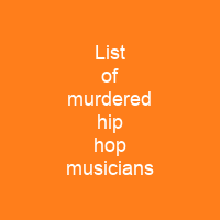 List of murdered hip hop musicians