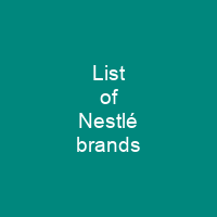 List of Nestlé brands