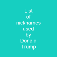 List of nicknames used by Donald Trump