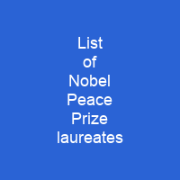 List of Nobel Peace Prize laureates