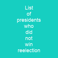 List of presidents who did not win reelection