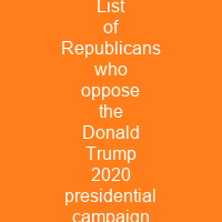 List of Republicans who oppose the Donald Trump 2020 presidential campaign