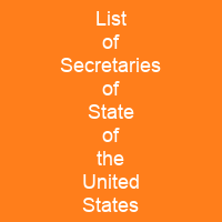 List of Secretaries of State of the United States