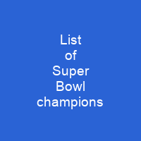 List of Super Bowl champions