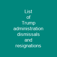 List of Trump administration dismissals and resignations