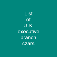 List of U.S. executive branch czars