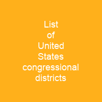 List of United States congressional districts