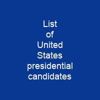 List of United States presidential candidates