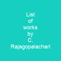 List of works by C. Rajagopalachari
