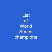List of World Series champions