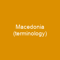 Macedonia (terminology)
