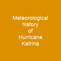 Meteorological history of Hurricane Katrina