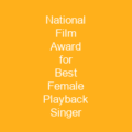 National Film Award for Best Female Playback Singer