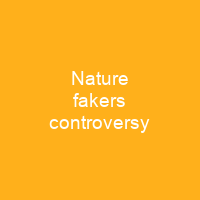 Nature fakers controversy