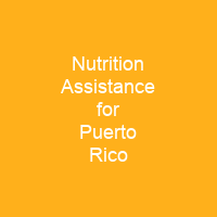 Nutrition Assistance for Puerto Rico