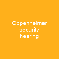 Oppenheimer security hearing