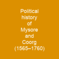 Political history of Mysore and Coorg (1565–1760)