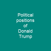 Political positions of Donald Trump