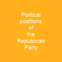 Political positions of the Republican Party