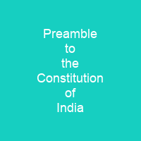 Preamble to the Constitution of India