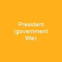 President (government title)