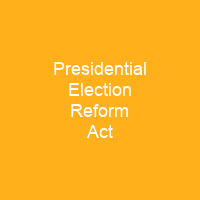 Presidential Election Reform Act