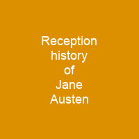 Reception history of Jane Austen