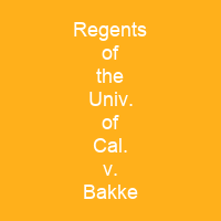 Regents of the Univ. of Cal. v. Bakke