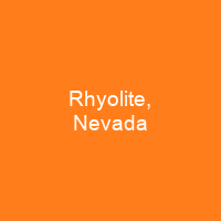 Rhyolite, Nevada