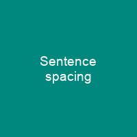 Sentence spacing