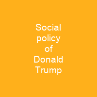 Social policy of Donald Trump