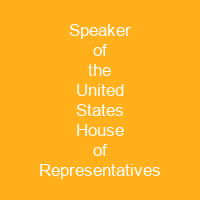Speaker of the United States House of Representatives