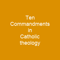 Ten Commandments in Catholic theology