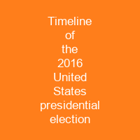 Timeline of the 2016 United States presidential election