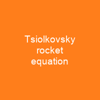 Tsiolkovsky rocket equation