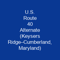 U.S. Route 40 Alternate (Keysers Ridge–Cumberland, Maryland)