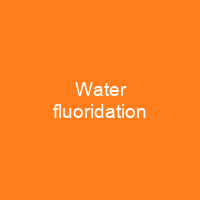 Water fluoridation
