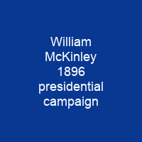 William McKinley 1896 presidential campaign