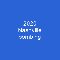 2020 Nashville bombing