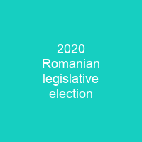 2020 Romanian legislative election
