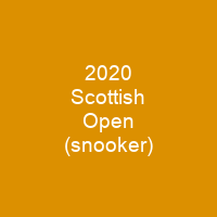 2020 Scottish Open (snooker)