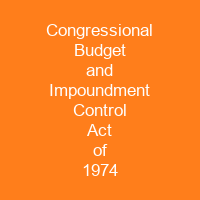 Congressional Budget and Impoundment Control Act of 1974