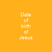 Date of birth of Jesus