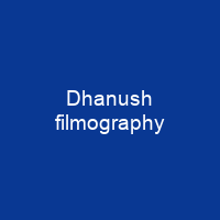 Dhanush filmography