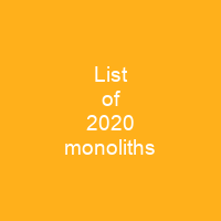 List of 2020 monoliths